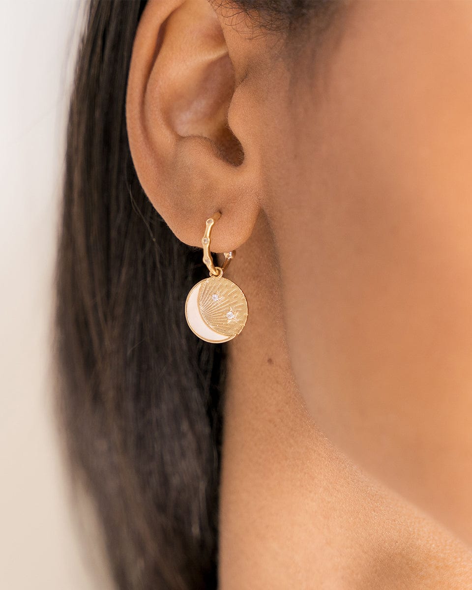Mother Moon Crescent Huggie Hoops
