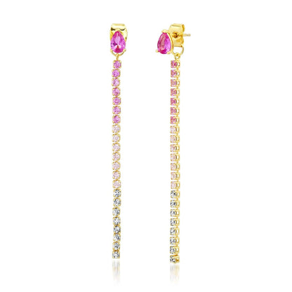Ombre Linear CZ Earrings