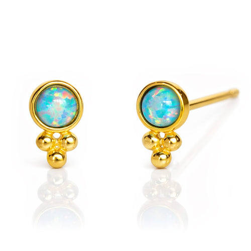 Opal Stud with Tri-cluster