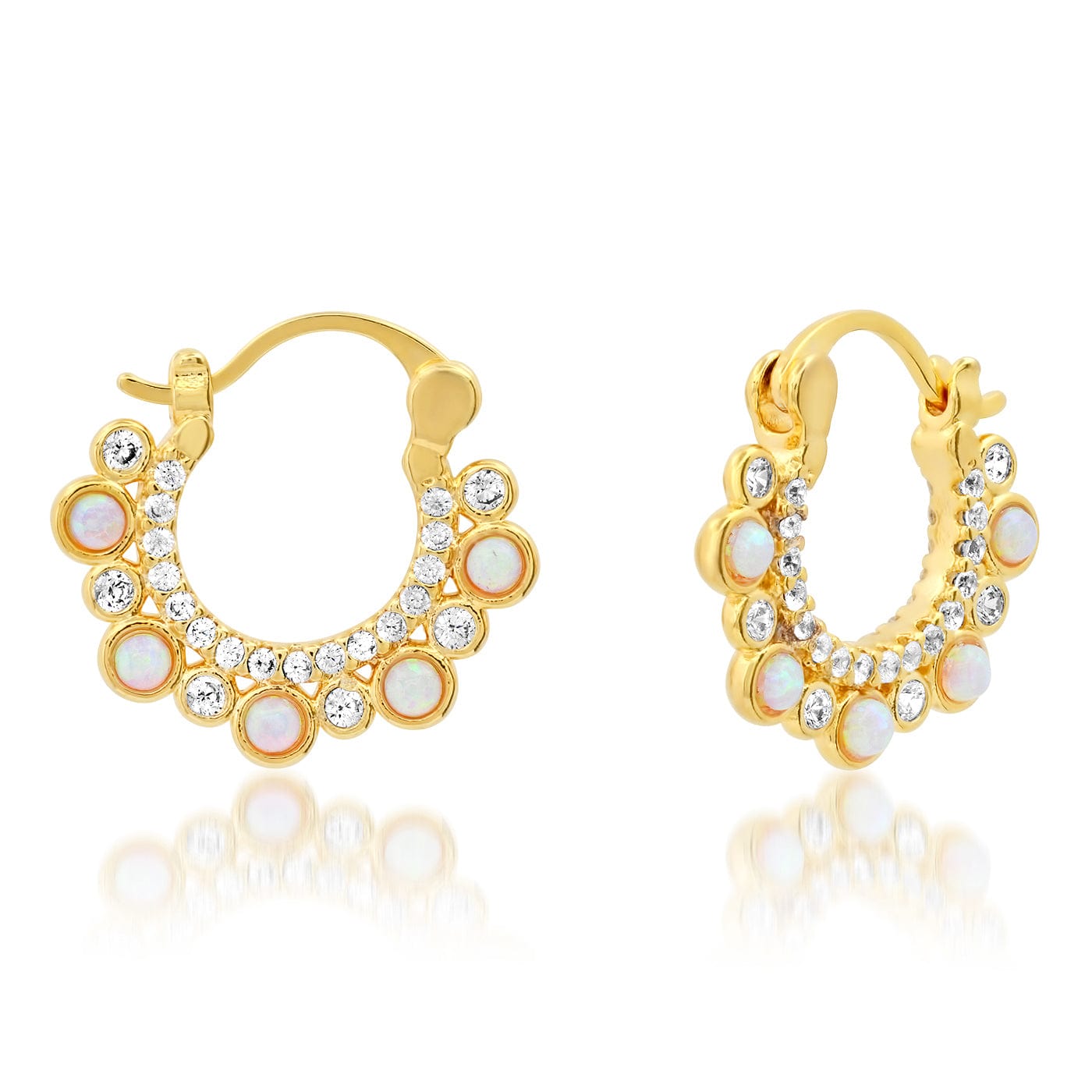 Opal Huggie Hoops