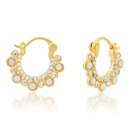 Opal Huggie Hoops