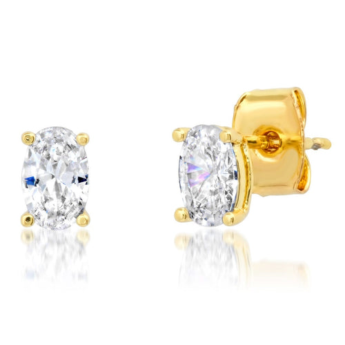 Oval CZ Stud