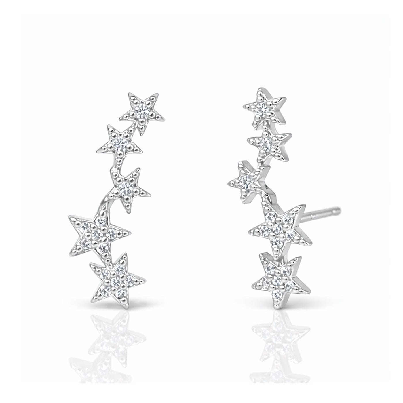 Pave 5 Star Earrings