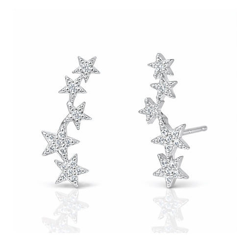 Pave 5 Star Earrings