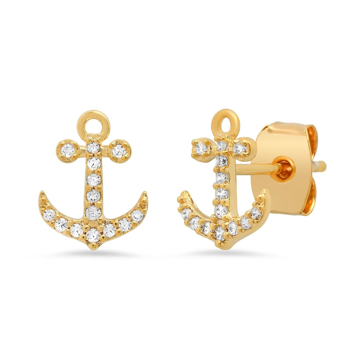 Pave CZ Anchor Studs