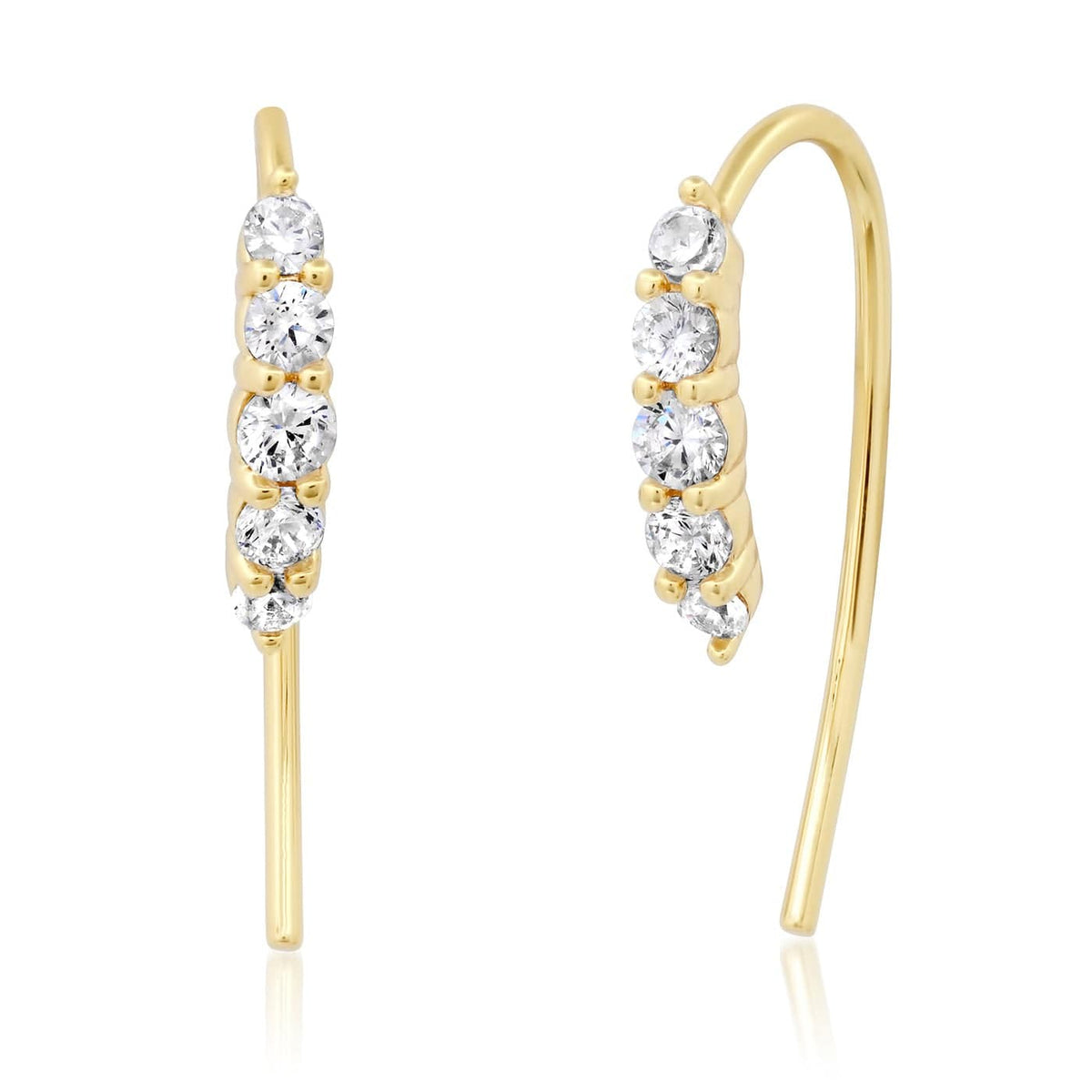 Pave CZ French Wire Huggies