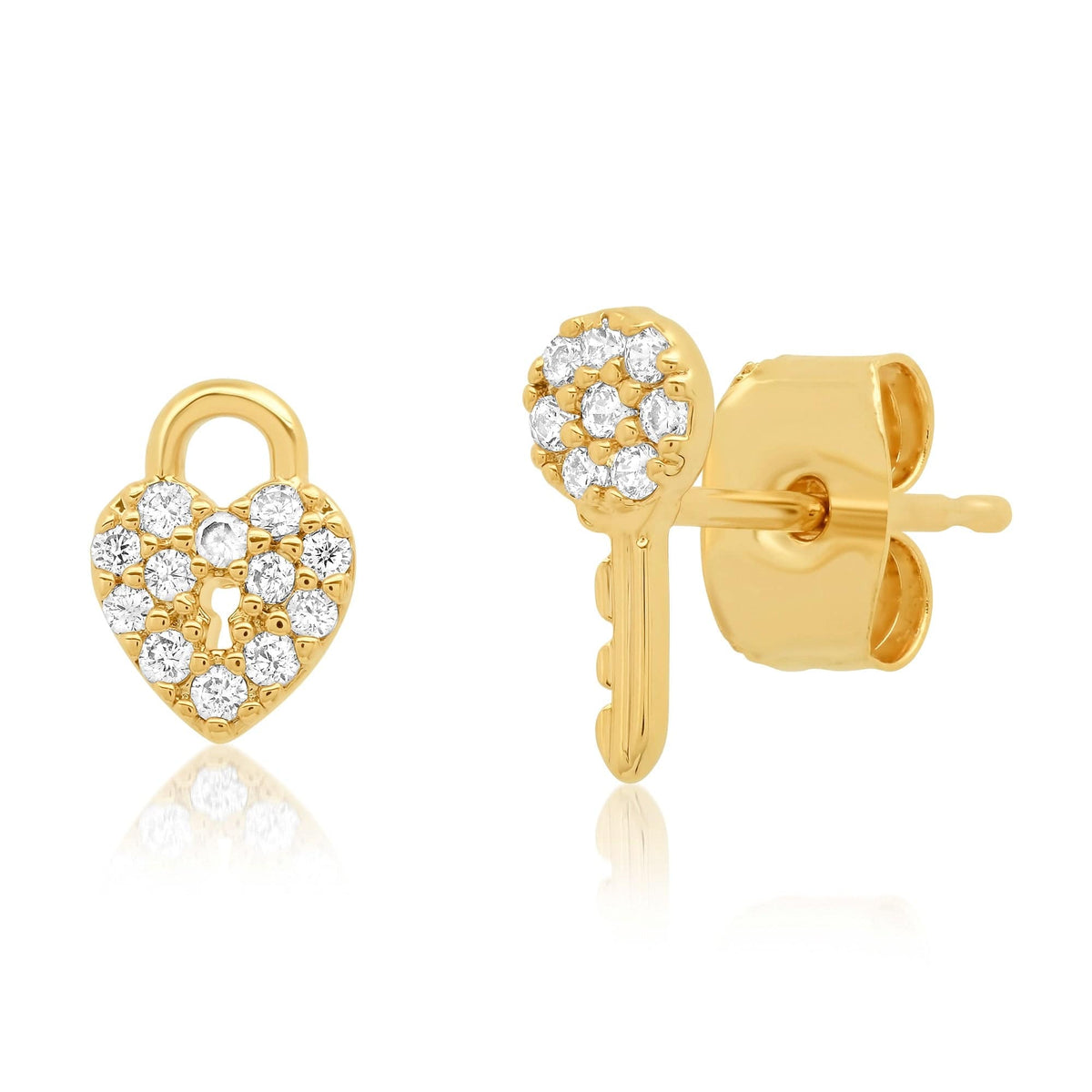 Heart Lock & Key Studs