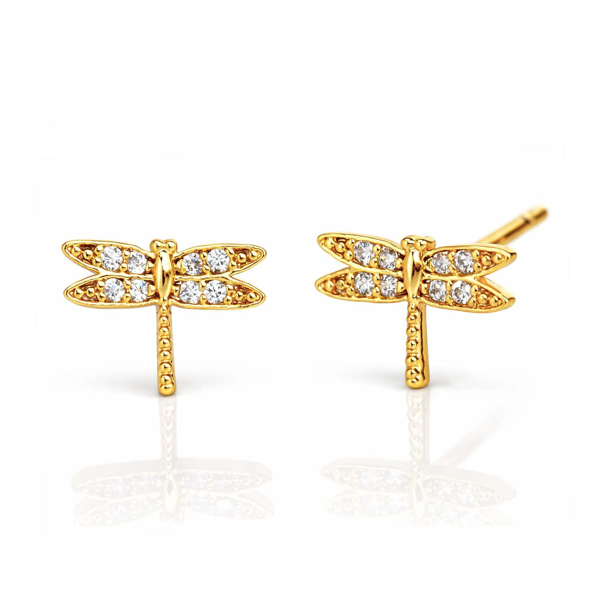 Pave Dragonfly Post Earrings