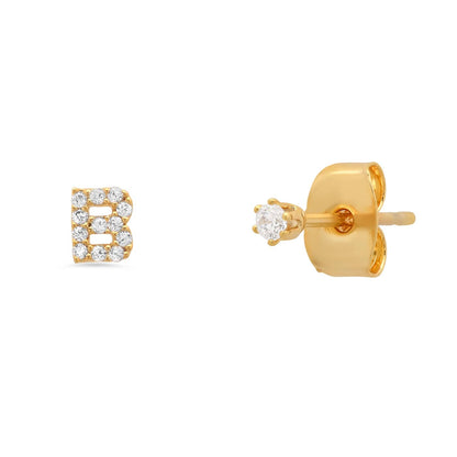 Pavé Initial Mismatched Earrings