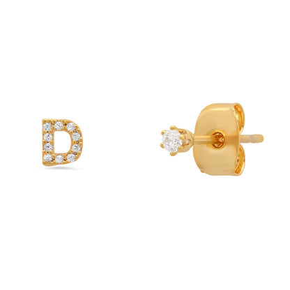 Pavé Initial Mismatched Earrings
