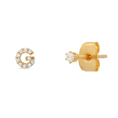 Pavé Initial Mismatched Earrings