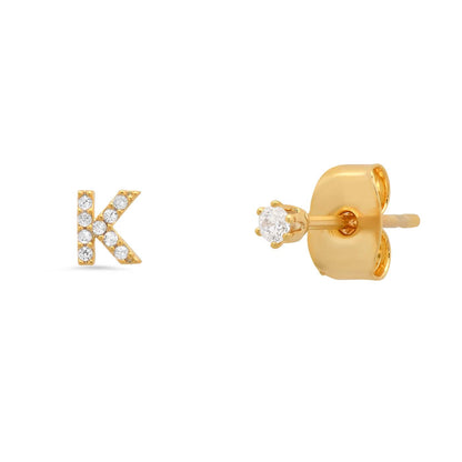 Pavé Initial Mismatched Earrings