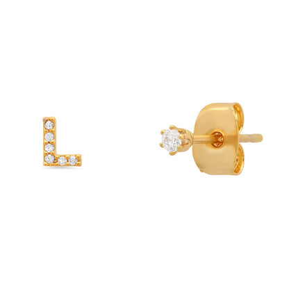 Pavé Initial Mismatched Earrings
