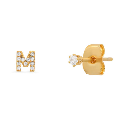Pavé Initial Mismatched Earrings