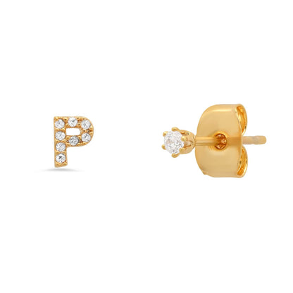 Pavé Initial Mismatched Earrings