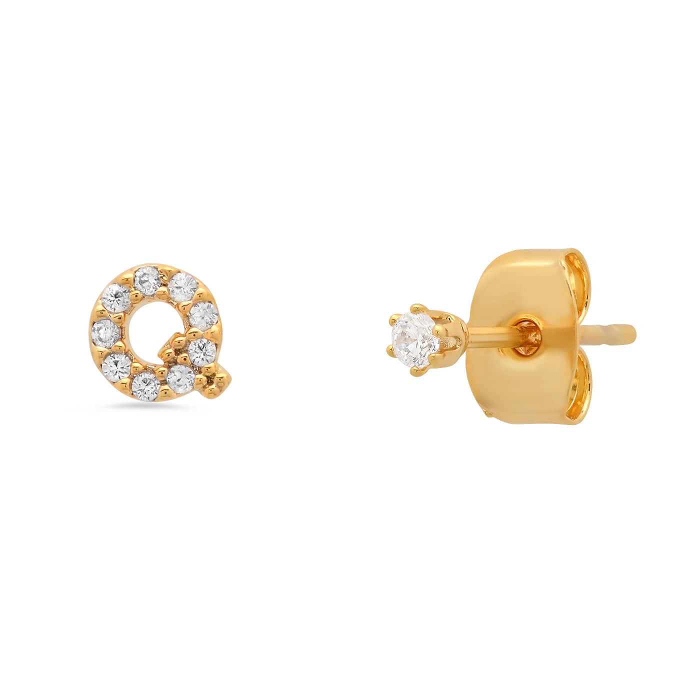 Pavé Initial Mismatched Earrings