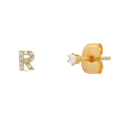 Pavé Initial Mismatched Earrings
