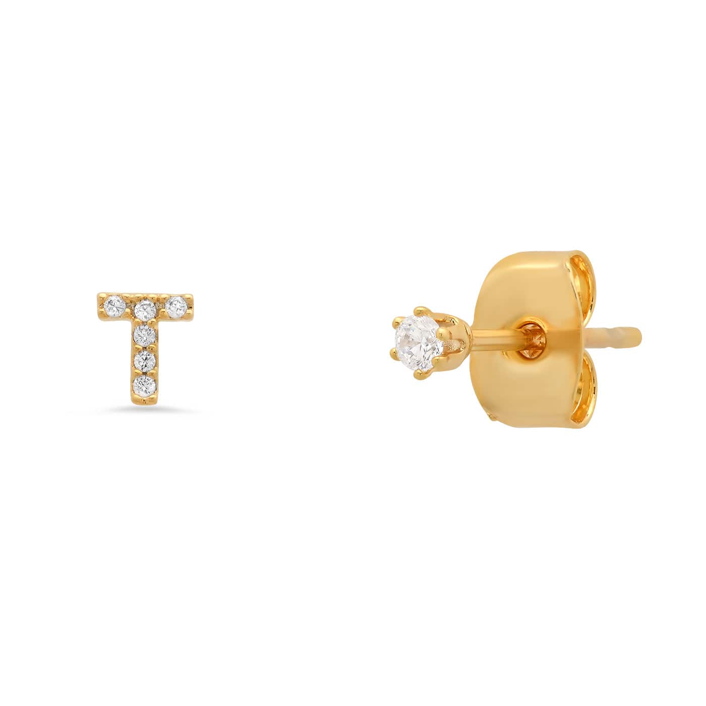 Pavé Initial Mismatched Earrings
