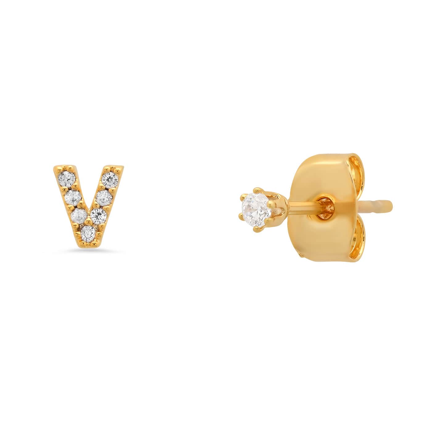 Pavé Initial Mismatched Earrings
