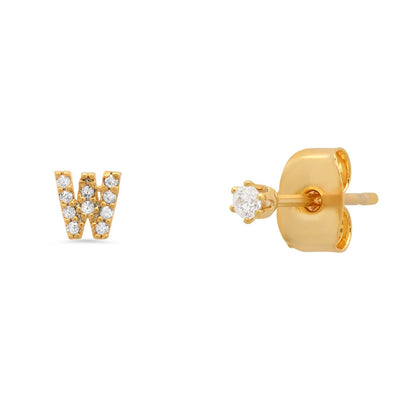 Pavé Initial Mismatched Earrings