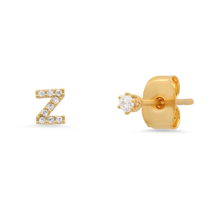 Pavé Initial Mismatched Earrings