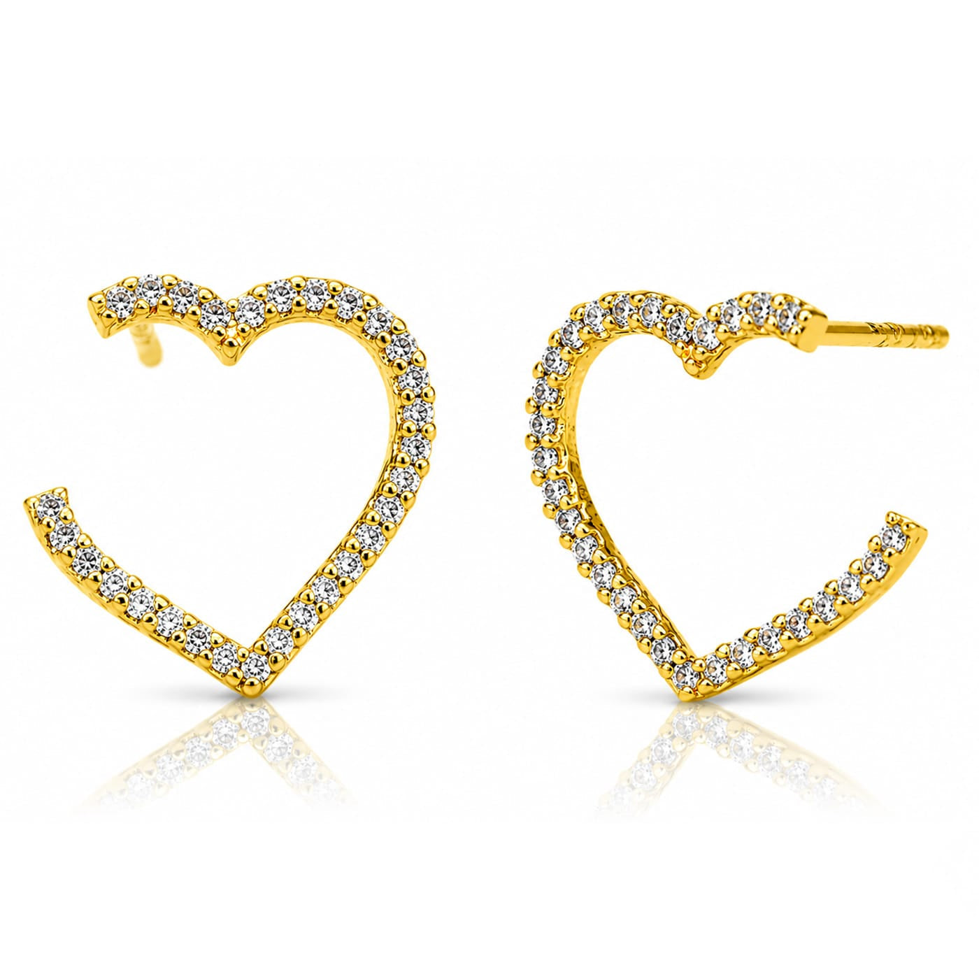 Pavé Open Heart Earrings
