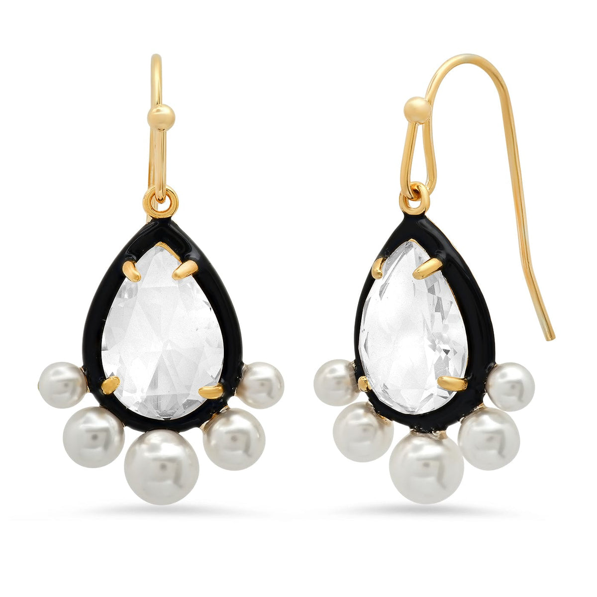 Pear Shaped CZ Dangle With Enamel Bezel