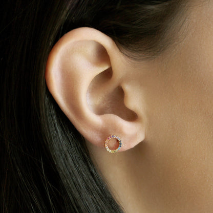 Rainbow Circle Studs