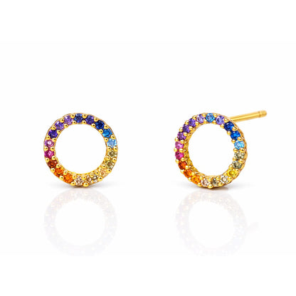 Rainbow Circle Studs