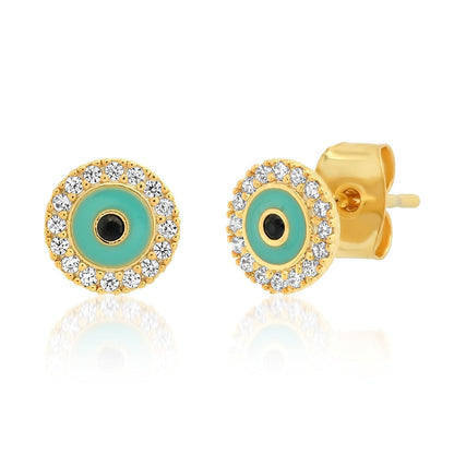 Round Eye Stud Earrings