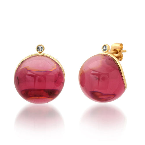 Scarlet Glow Stud Earrings