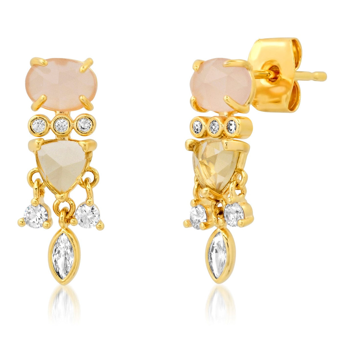 Stone Dangle Studs