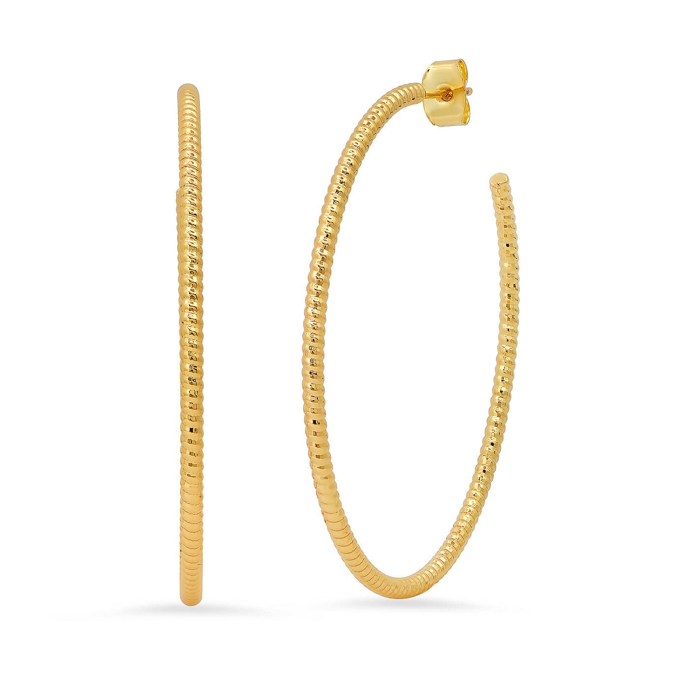 Twisted Gold Hoops | 50mm