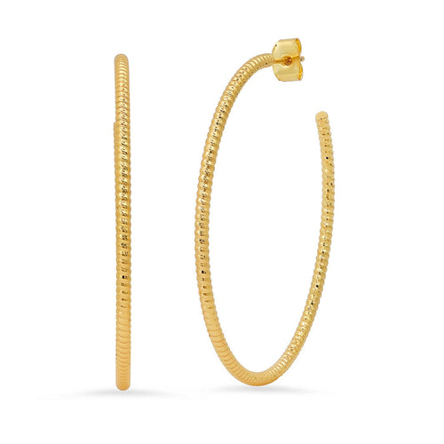 Twisted Gold Hoops | 50mm