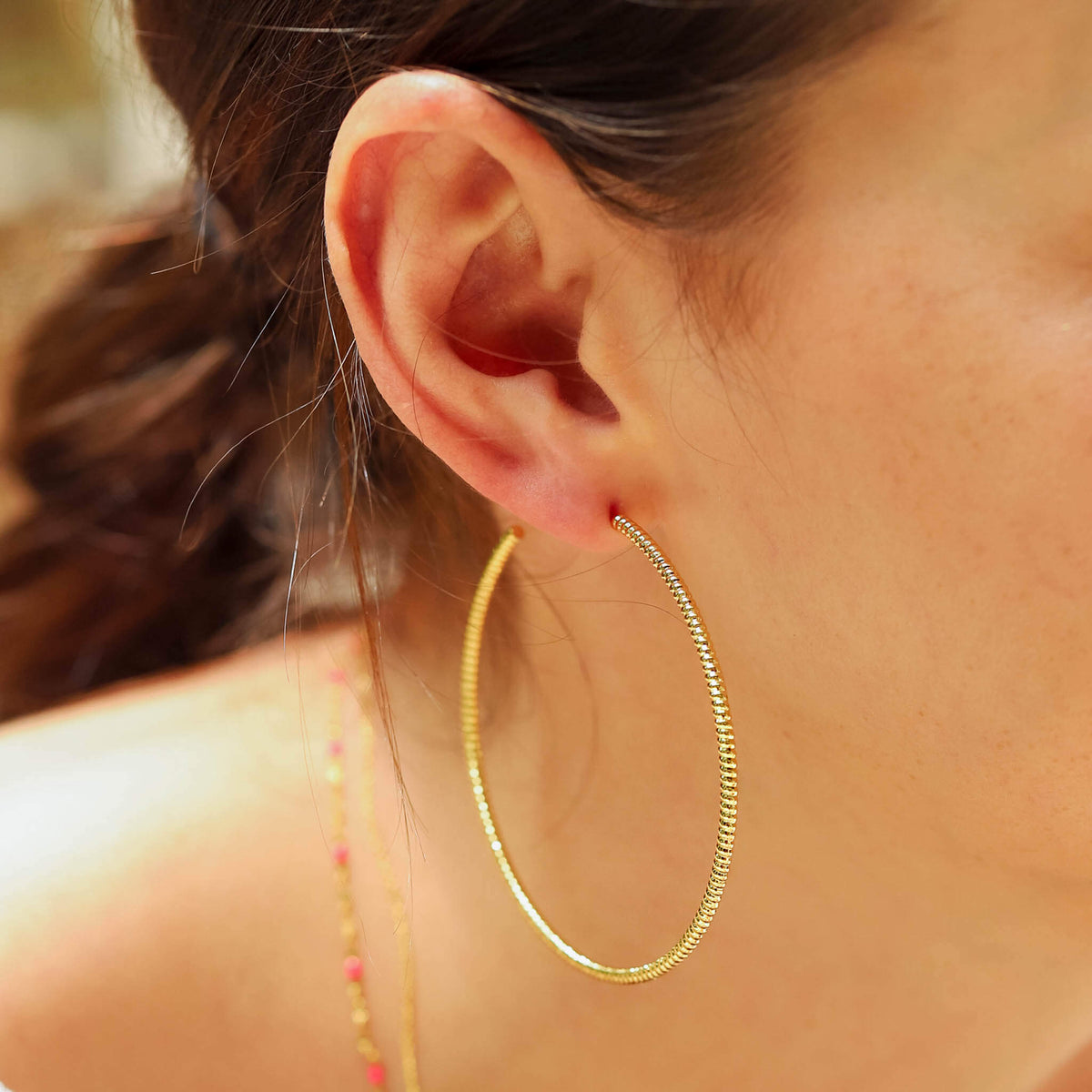 Twisted Gold Hoops | 50mm