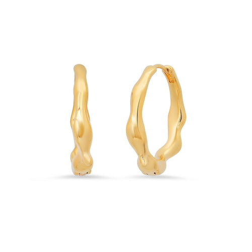 Wavy Gold Huggies