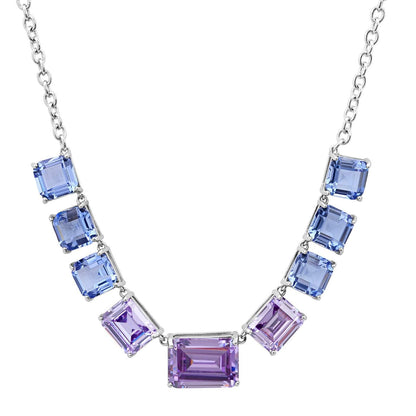 Chunky Emerald Cut Glass Stone Necklace
