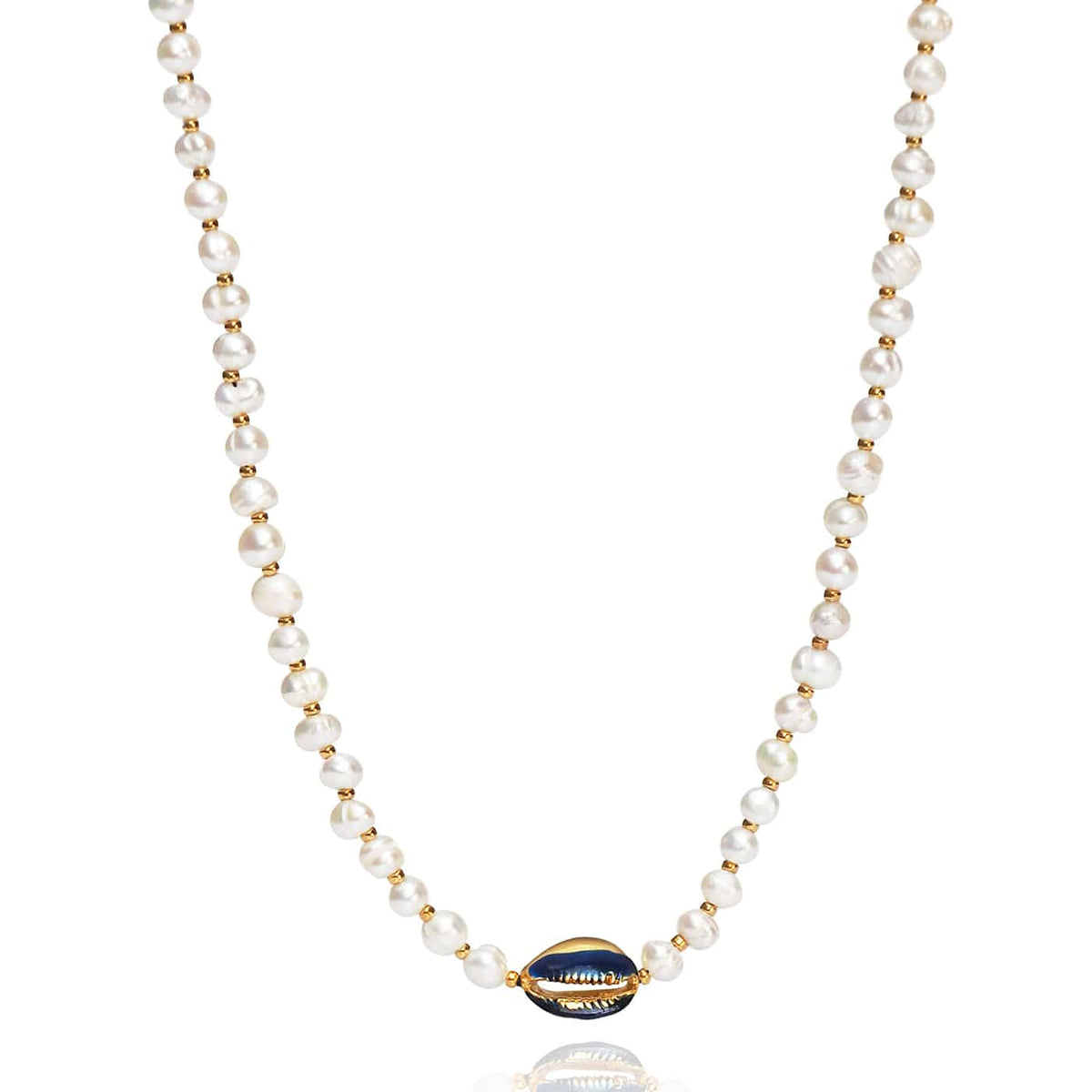 Cowrie Pearl Beaded Necklace