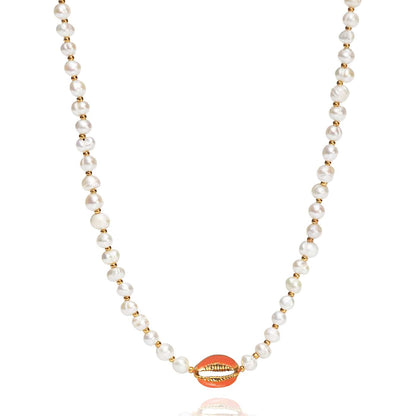 Cowrie Pearl Beaded Necklace