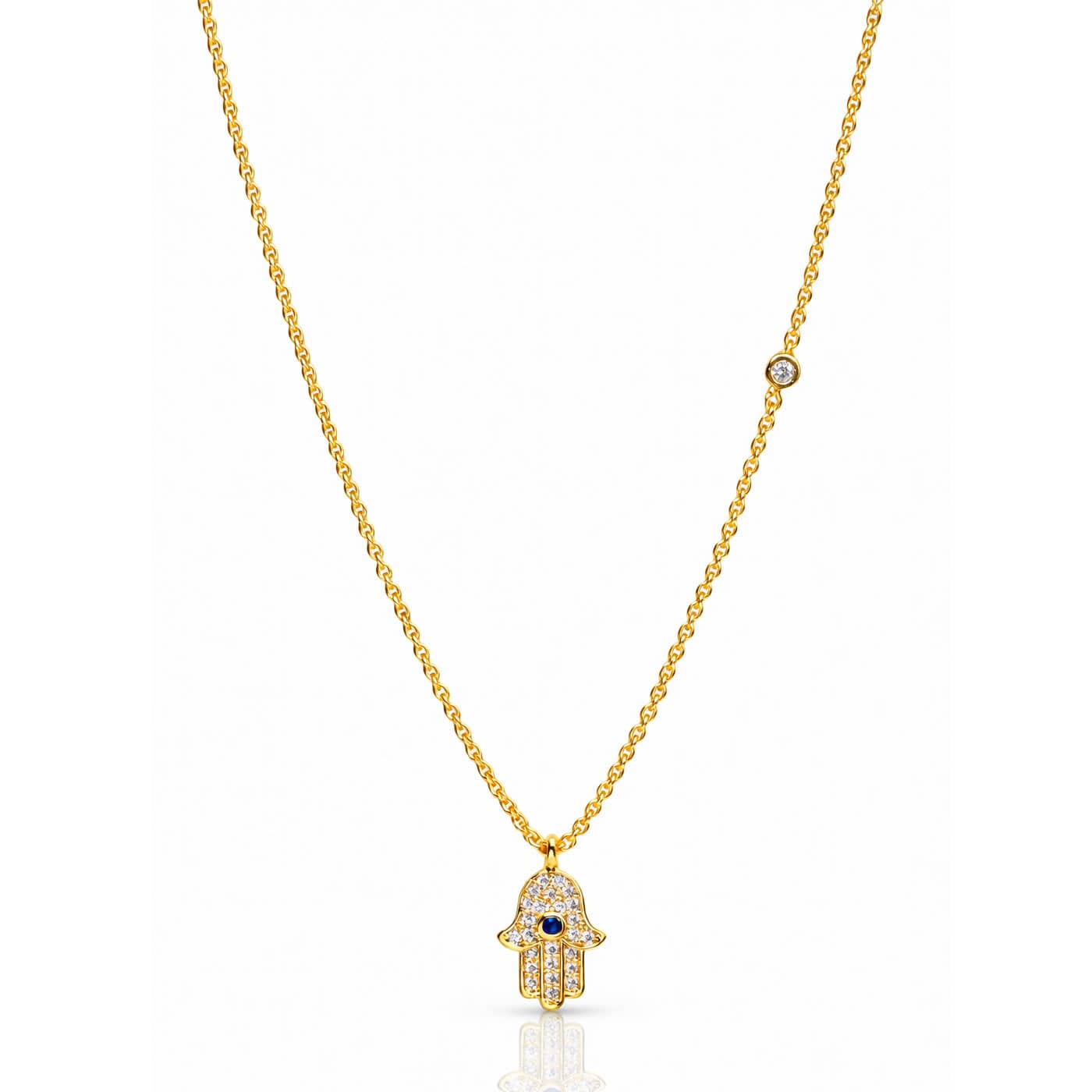 Cz Hamsa Pendant Necklace