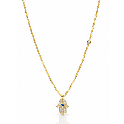 Cz Hamsa Pendant Necklace