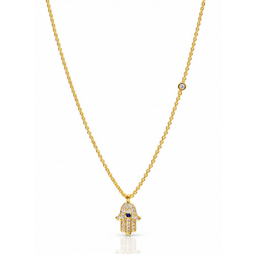 Cz Hamsa Pendant Necklace
