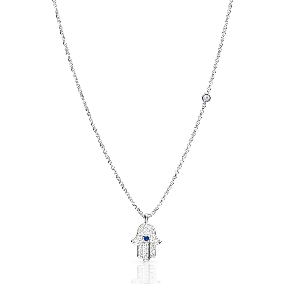 Cz Hamsa Pendant Necklace