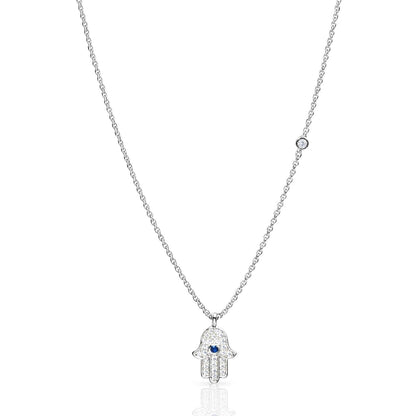 Cz Hamsa Pendant Necklace