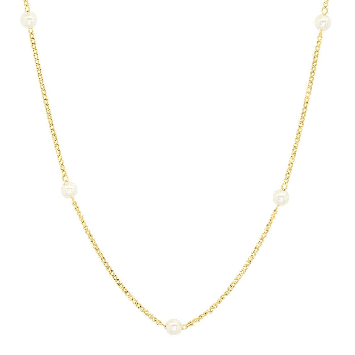 Delicate Pearl Station Necklace