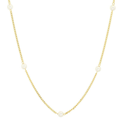 Delicate Pearl Station Necklace