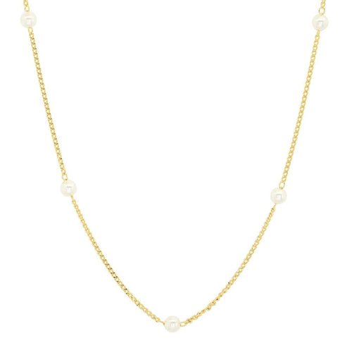Delicate Pearl Station Necklace