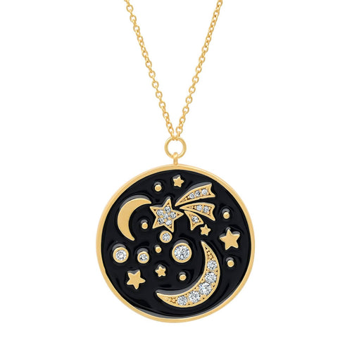 Enamel Galaxy Coin Necklace