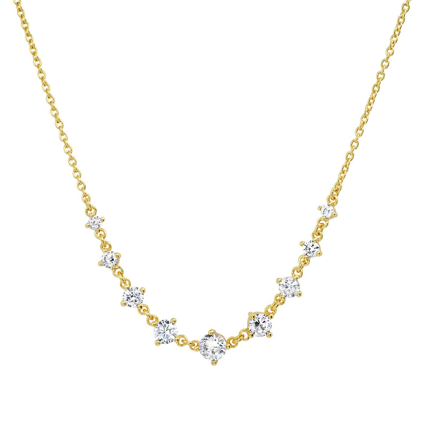 Graduated CZ Station Necklace