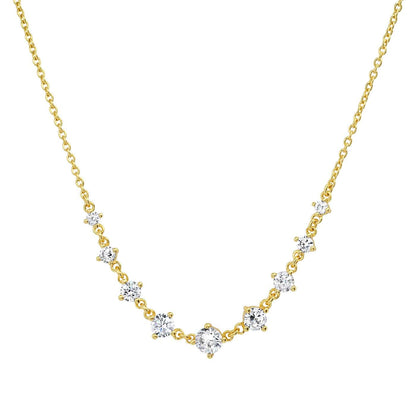 Graduated CZ Station Necklace